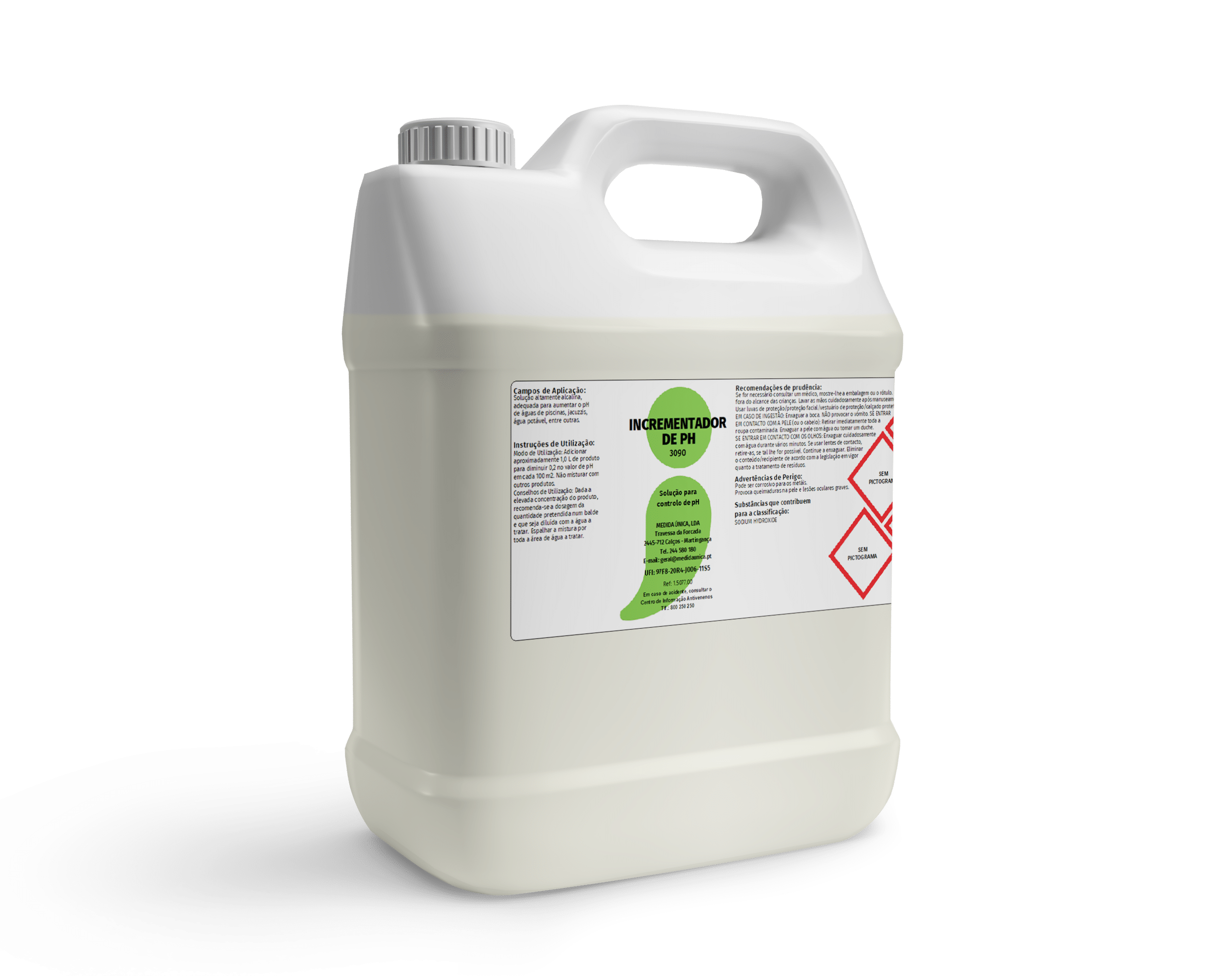 Mockup de Garrafão 5L de INCREMENTADOR DE PH 3090