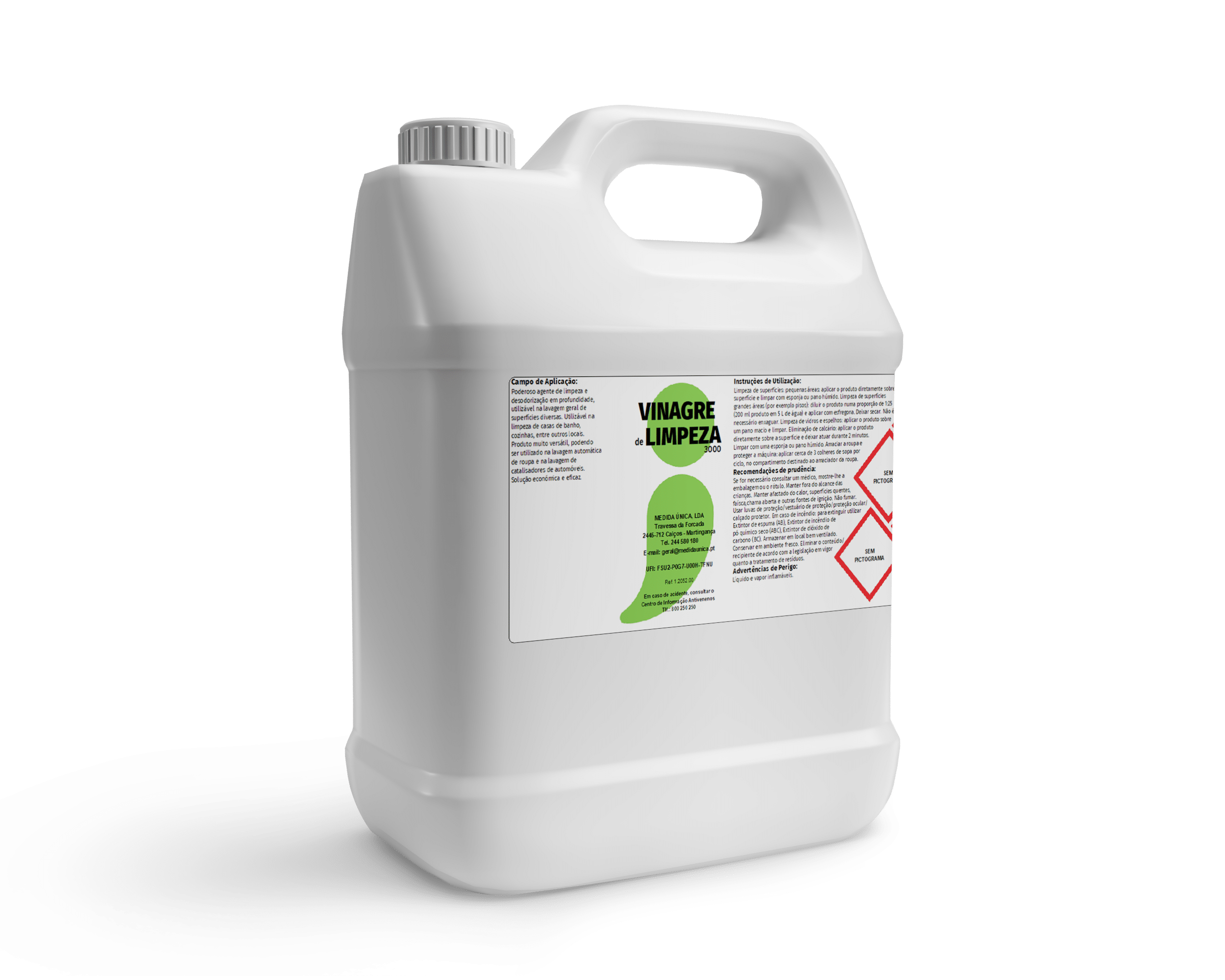 Mockup de Garrafão 5L de VINAGRE DE LIMPEZA 3000